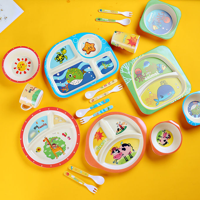 أطباق وأطباق الميلامين للأطفال "مجموعات أدوات المائدة للأطفال" 1