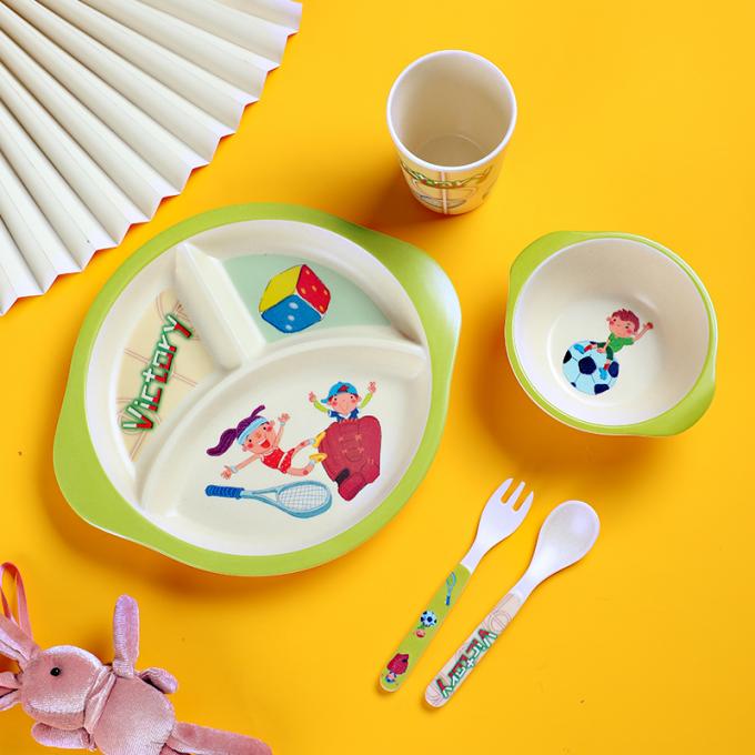أدوات المائدة المصنوعة من ألياف الخيزران من الميلامين للأغذية كهدية للأطفال 1