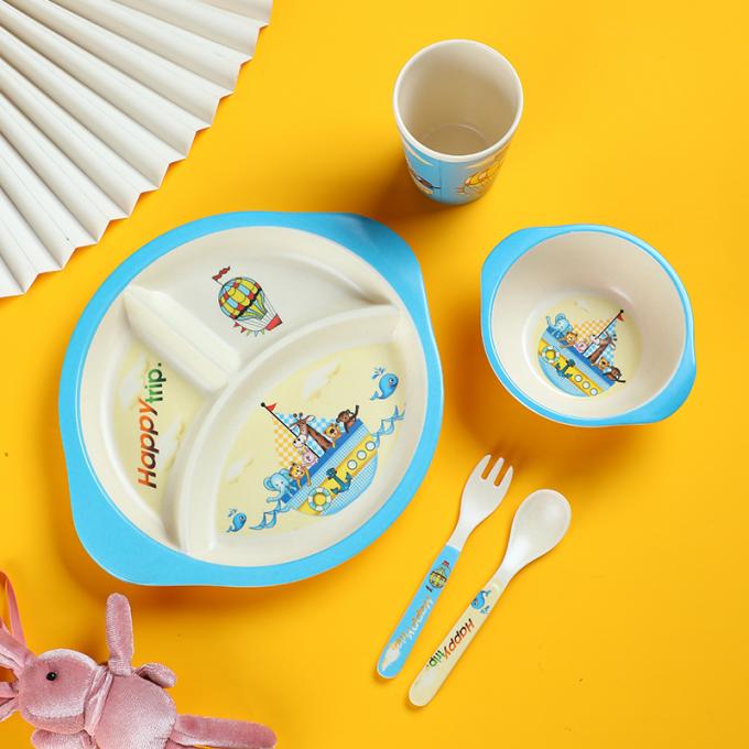 أدوات المائدة المصنوعة من ألياف الخيزران من الميلامين للأغذية كهدية للأطفال 2