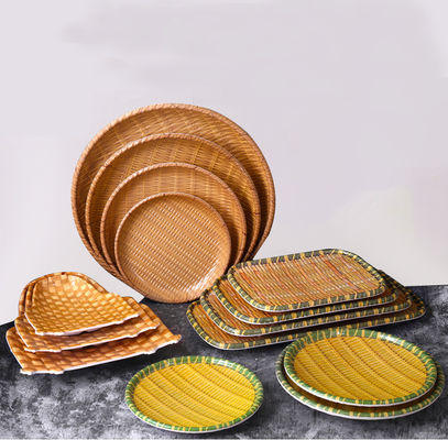 سعر جيد طبق الغربي A5 الميلامين أواني الطعام مجموعات الاسكندنافية القرص المنزلية شعار مخصص الانترنت