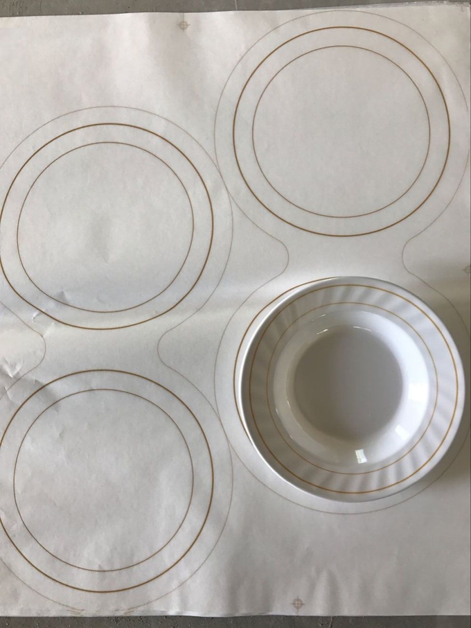 أدوات مائدة بيضاء من الميلامين طباعة ورق مائي حسب الطلب 4
